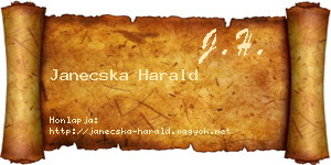 Janecska Harald névjegykártya